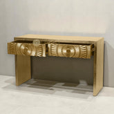 Sun Design Metal Console with Two Drawers